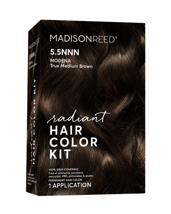 Madison Reed Radiant Hair Color Kit 55NNN Dark Brown with Warm Golden Tones Modena Brown 100 Gray Hair Coverage Permanen