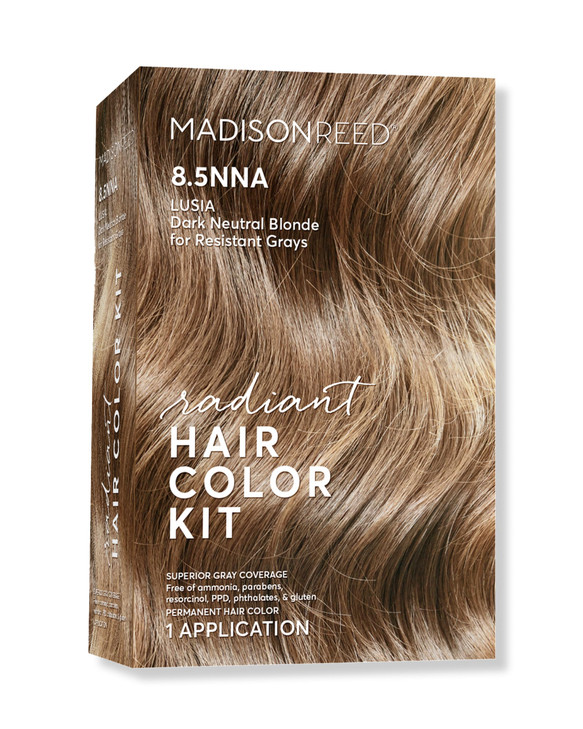 Madison Reed Radiant Hair Color Kit 85NNA Dark Neutral Blonde Lusia Blonde 100 Gray Hair Coverage Permanent Hair Dye for