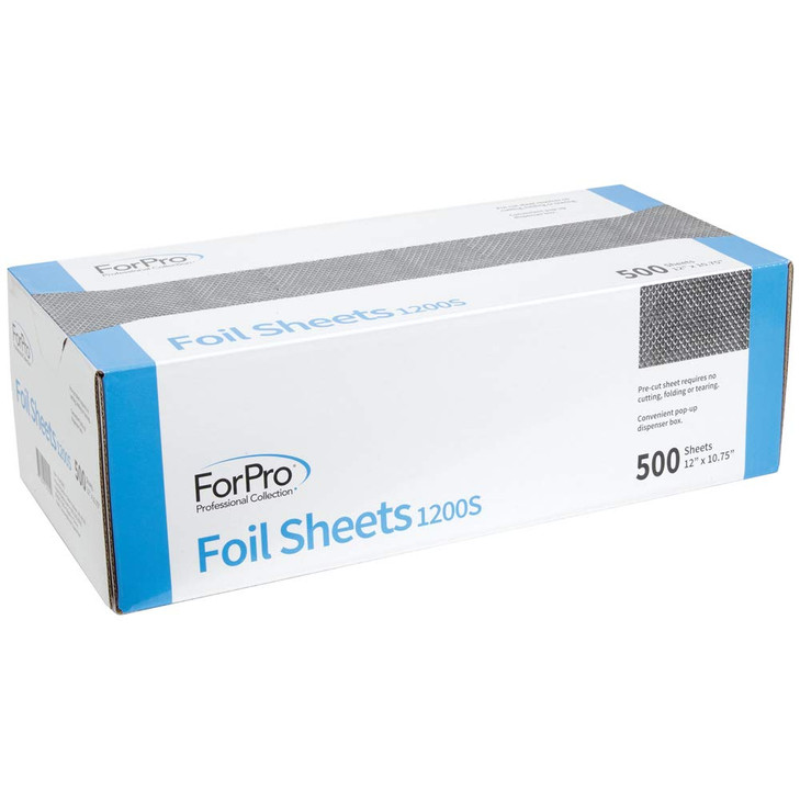 ForPro Professional Collection Embossed Foil Sheets 1200S Aluminum Foil PopUp Dispenser for Hair Color Application and H