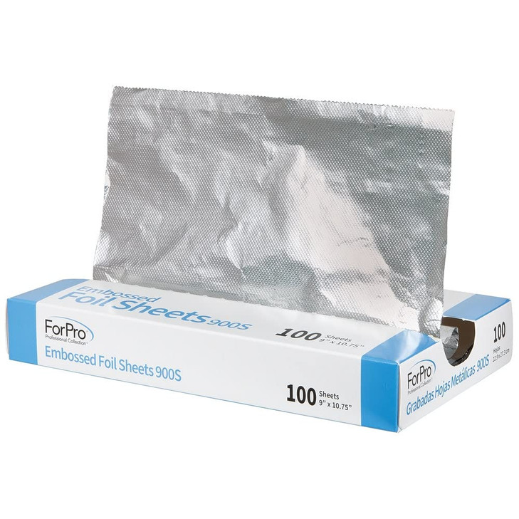 ForPro Professional Collection Embossed Foil Sheets 900S Aluminum Foil PopUp Dispenser for Hair Color Application and Hi