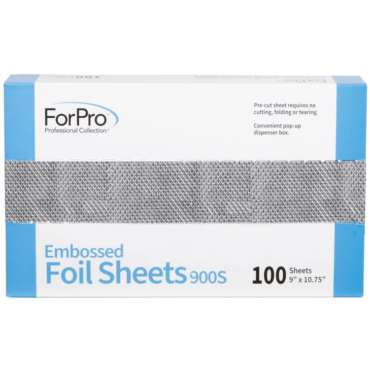 ForPro Professional Collection Embossed Foil Sheets 900S Aluminum Foil PopUp Dispenser for Hair Color Application and Hi