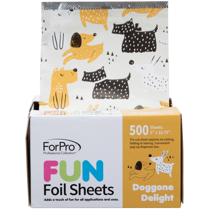 ForPro Professional Collection FUN Doggone Delight 5 Foil Sheets Aluminum PopUp Foil Dispenser Hair Foils for Color Appl