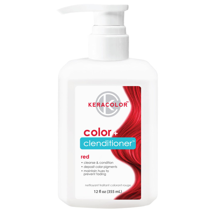 Keracolor Clenditioner Color Depositing Conditioner Hair Glaze Colorwash Red 12 Fl Oz