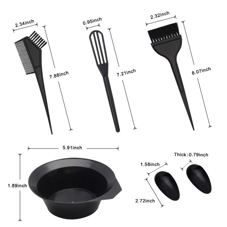 15 Pcs Hair Dye Coloring Kit Hair Coloring Dyeing Bleaching DIY Salon Tool Hair Tinting BowlDye BrushMixing SpoonEar Cov