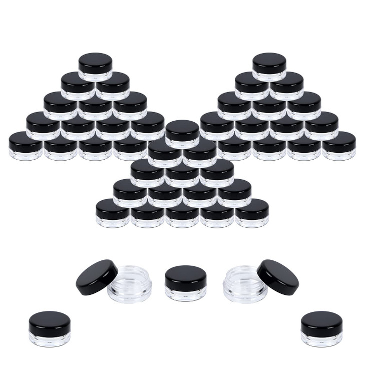 Houseables Sample Containers Lip Balm Containers Sample Jars Mini Jars with Lids Small Empty for Makeup Powder Gloss Cos