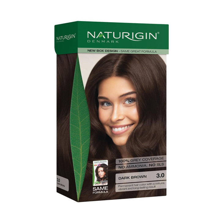 Naturigin Permanent Hair Color 30 Dark Brown Ammonia Free 100 Gray Coverage Nourishing Natural Formula For All Hair Type