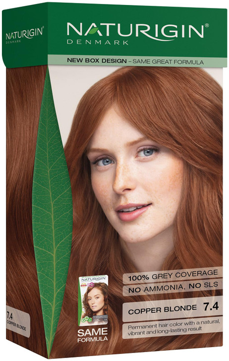 Naturigin Permanent Hair Color 74 Copper Blonde Ammonia Free 100 Gray Coverage Nourishing Natural Formula For All Hair T