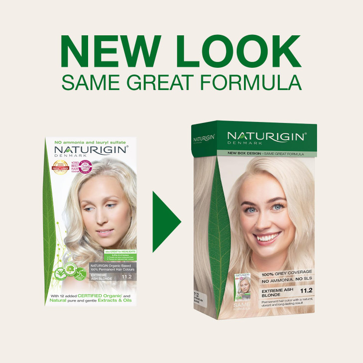 Naturigin Permanent Hair Color 112 Extreme Ash Blonde Ammonia Free 100 Gray Coverage Nourishing Natural Formula For All