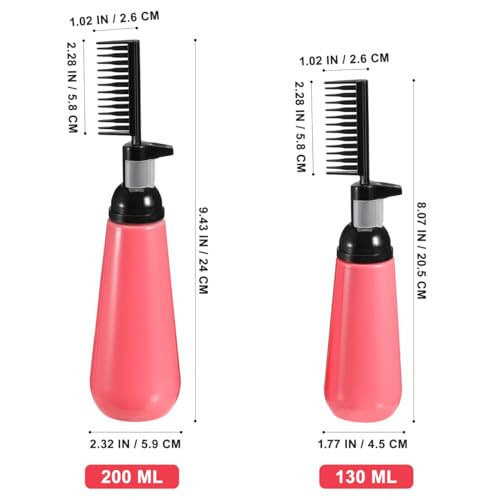 OSALADI 2pcs Root Comb Hair Dye Bottle Hairs Coloring Dispensing Bottles Hairs Dye Bottle Applicator for Home Salon One