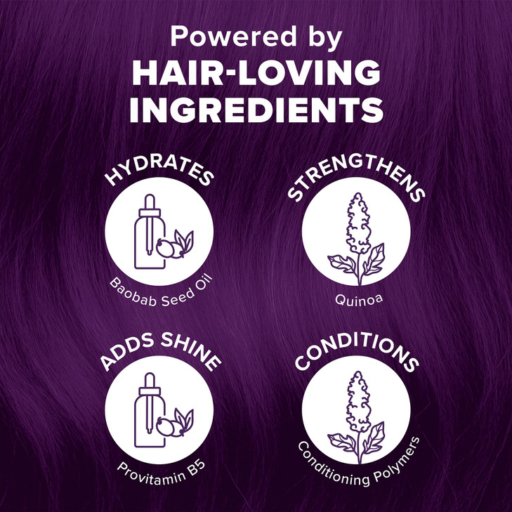 Splat Hair Splat Rebellious Colors 30 Wash No Bleach Needed Hair Color Kit Midnight Violet 6 Oz