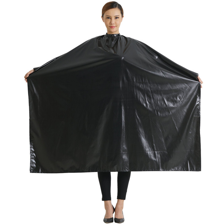 SMARTHAIR Professional Salon Cape Polyester Black 54x62 Waterproof Antistatic Barber Cape