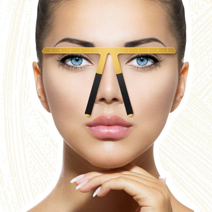 2 Pieces Eyebrow Ruler 3Point Positioning Ruler Eyebrow Golden Ratio Caliper Microblading Ruler Brow Caliper Measuring T
