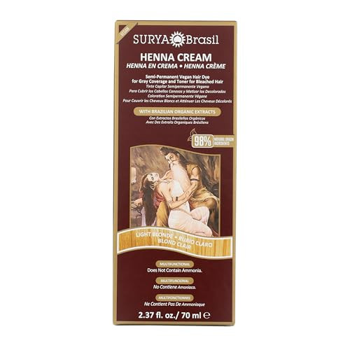Surya Brasil Henna Cream Light Blonde 98 Natural Ingredients Vegan CrueltyFree EcoFriendly SemiPermanent Hair Color Deep