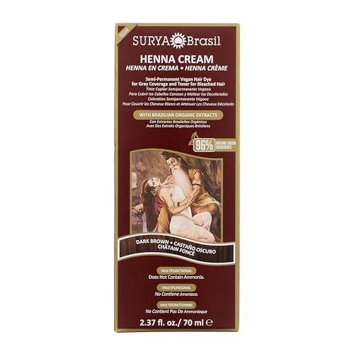 Surya Brasil Henna Cream Dark Brown 96 Natural Ingredients Vegan CrueltyFree EcoFriendly SemiPermanent Hair Color Deep H