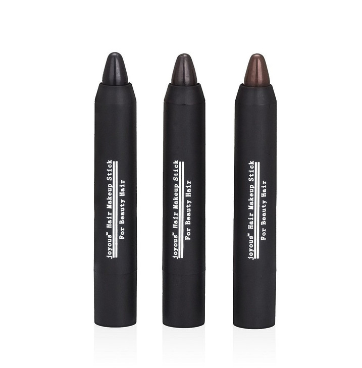 Joyous Professional Hair Chalk Pens Temporary Hair Dye Nontoxic Hair Color Crayon Cover White Hair Color Patch BlackDark