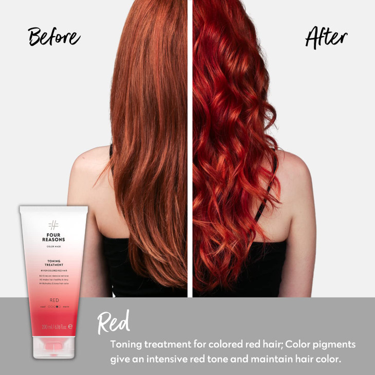FOUR REASONS Color Mask Red 27 Colors Hair Gloss Color Depositing Conditioner Semi Permanent Hair Toner for ColorTreated