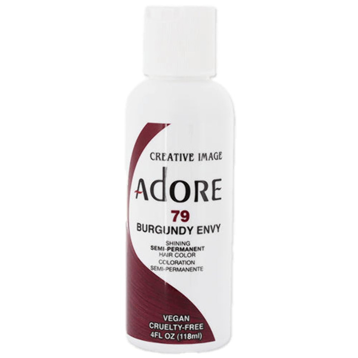 Adore Semi Permanent Hair Color 079 Burgundy Envy Vegan CrueltyFree Red Hair Dye No Ammonia No Peroxide No Alcohol 4 Fl