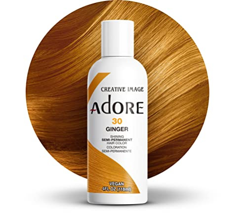 Adore Semi Permanent Hair Color Vegan and CrueltyFree Hair Dye 4 Fl Oz 030 Ginger Pack of 3
