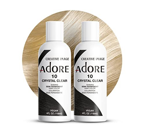 Adore Semi Permanent Hair Color 010 Crystal Clear 2 Pack Vegan CrueltyFree Hair Dye No Ammonia No Peroxide No Alcohol 4
