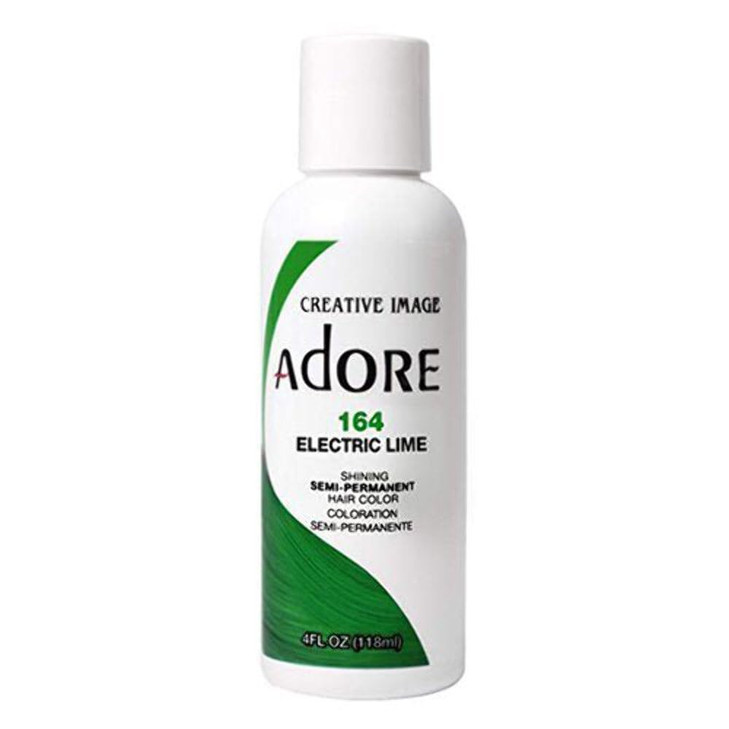 Adore Semi Permanent Hair Color 164 Electric Lime Vegan CrueltyFree Green Hair Dye No Ammonia No Peroxide No Alcohol 4 F