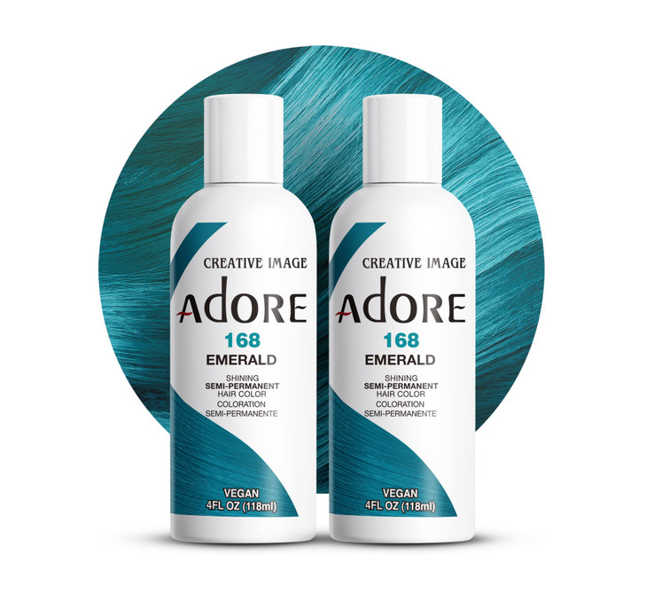Adore Semi Permanent Hair Color 168 Emerald 2 Pack Vegan CrueltyFree Green Hair Dye No Ammonia No Peroxide No Alcohol 4