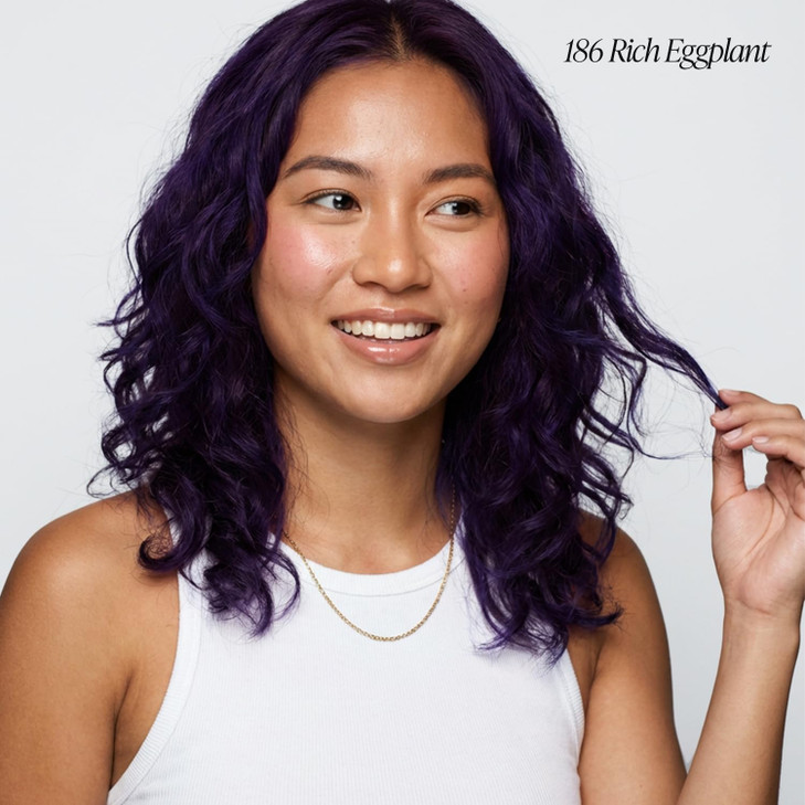 Adore Semi Permanent Hair Color 186 Rich Eggplant 2 Pack Vegan CrueltyFree Purple Hair Dye No Ammonia No Peroxide No Alc