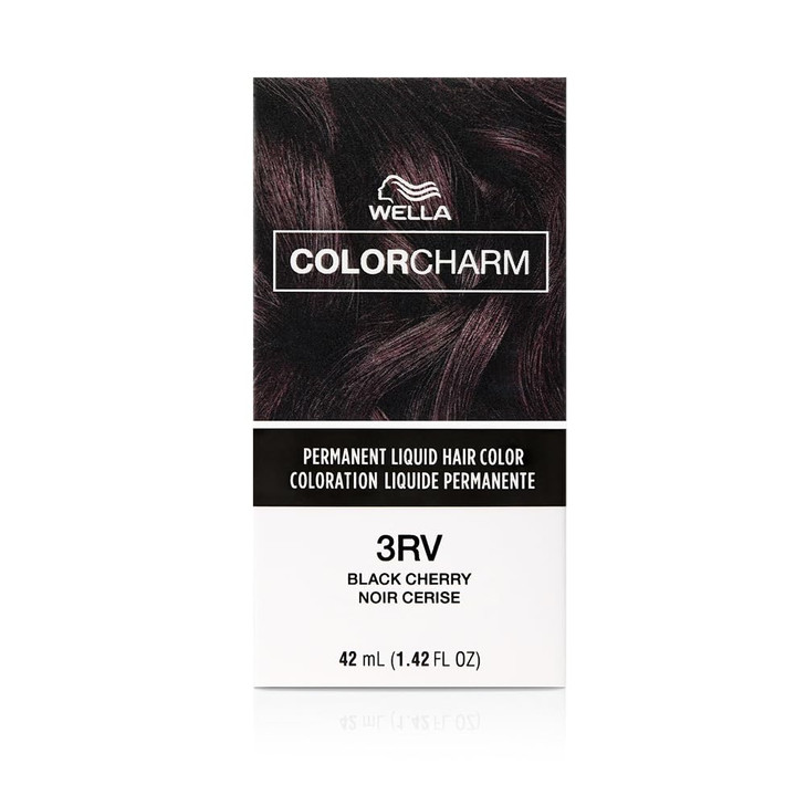 COLORCHARM Permanent Liquid Hair Color for Gray Coverage 3RV Black Cherry 14 Fl Oz