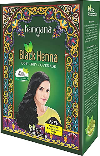 Kangana Black Henna for 100 Grey Coverage Natural Hair DyeColor 6 Pouches Total 60g 211 Oz