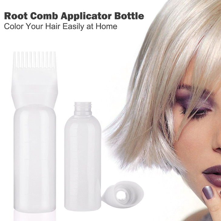 Artifresco Hair Oiling Applicator Root Comb Applicator Bottle with Graduated Scale 6 Ounce Oil Applicator for Hair Dye H