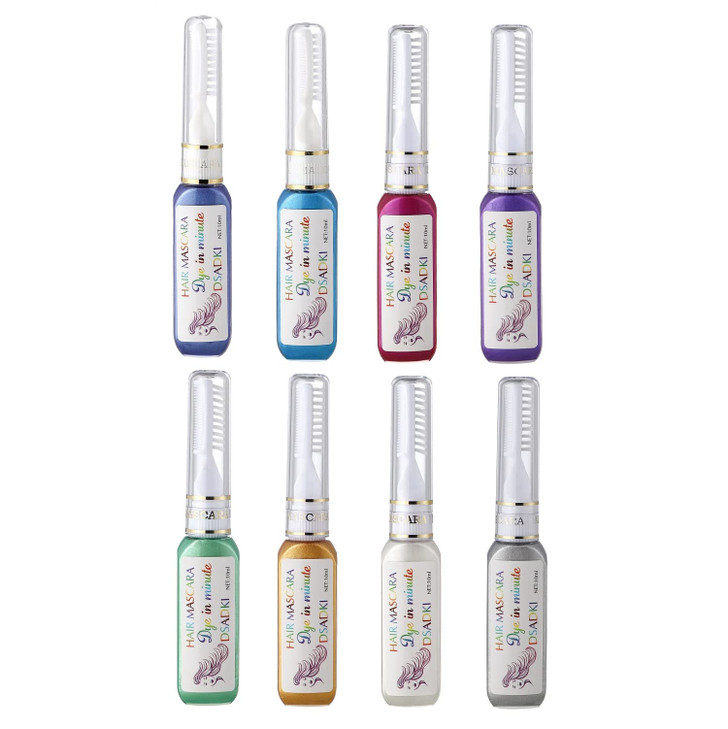 DSADKI Temporary Hair Color Mascara Washable Hair Dye Stick Nontoxic Instant Hair Chalk Dye for Girls Women 8PCS MULTI