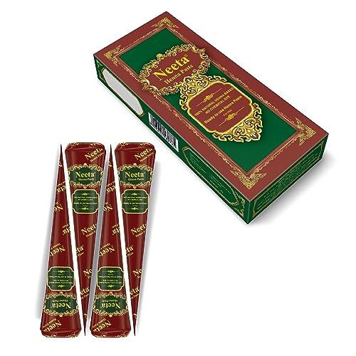Neeta 4 Pack 100 Natural Ready to Use Henna Paste Hair Dye Cones Reddish Brown Color tubes color for women Perfect for S
