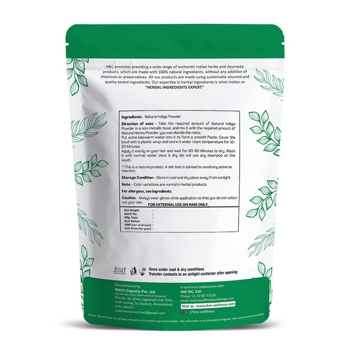 100 Natural Indigo Powder for Hair 227g 12 lb 8 ounces Indigofera tinctoria to color your hair brown to black