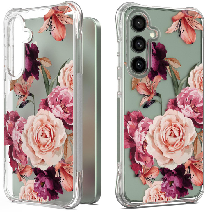 Product Image CoverON Compatible with Samsung Galaxy S24 FE Case for Women, Slim Floral Design Clear TPU Flexible Skin Cover Protective Sleeve for Ga