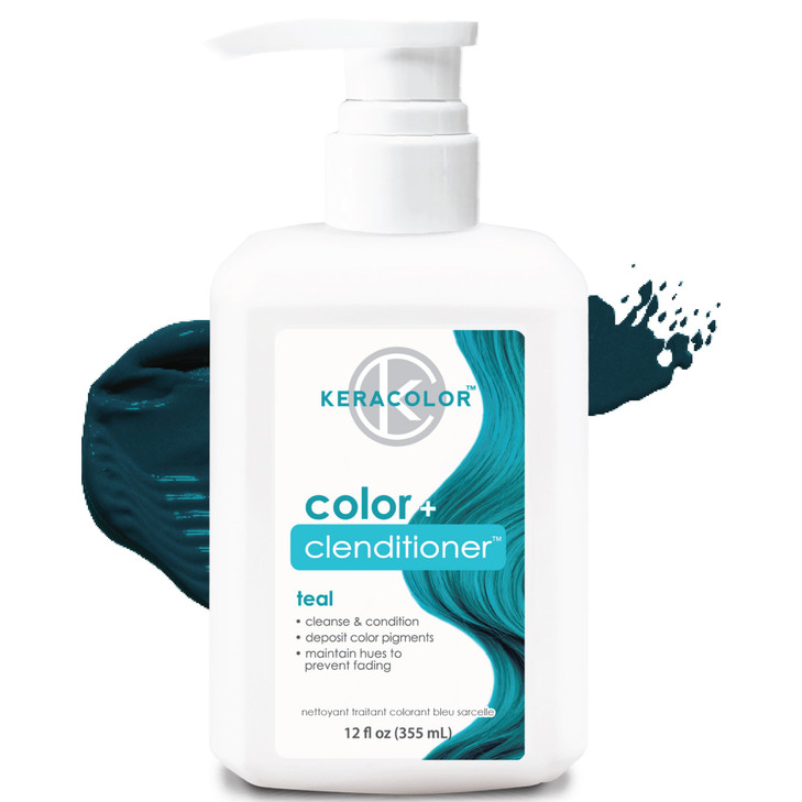 Keracolor Clenditioner TEAL Hair Dye Semi Permanent Hair Color Depositing Conditioner Crueltyfree 12 Fl Oz
