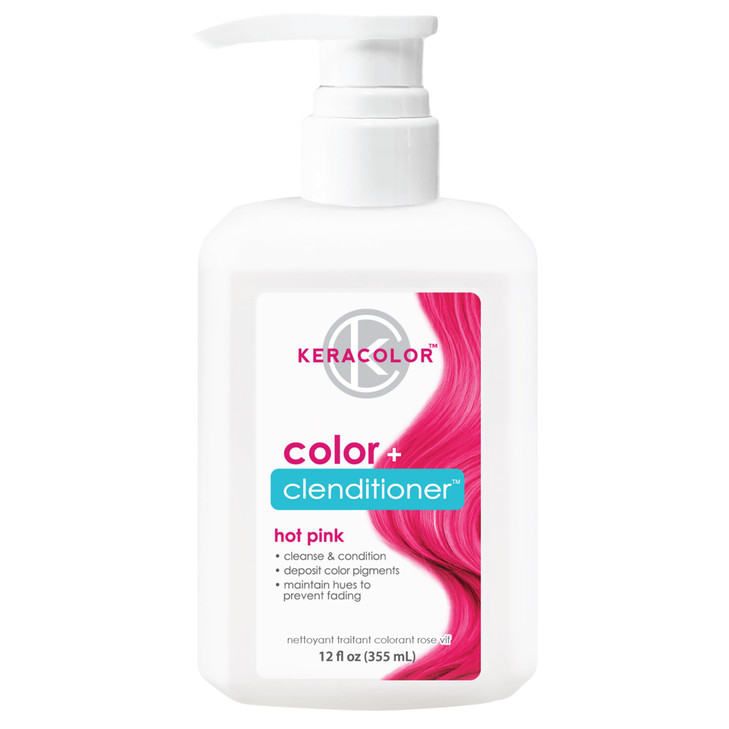 Keracolor Clenditioner HOT PINK Hair Dye Semi Permanent Hair Color Depositing Conditioner Crueltyfree 12 Fl Oz