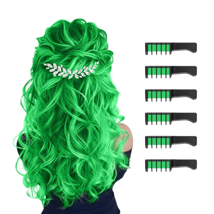 MSDADA Green Hair Chalk for Girls New Hair Chalk Comb Temporary Washable Hair Color Dye for Kids DIY Makeup Birthday Par