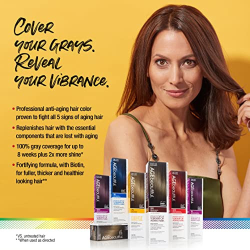 AGE beautiful Permanent Hair Color Dye Liqui Creme 100 Gray Coverage AntiAging Haircolor Biotin for Thicker Fuller Hair