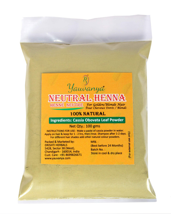 Yauvanya 100 pure Neutral Henna Cassia Obovata Powder for BlondeGolden hair Colorless Henna Natural Hair Conditioner For
