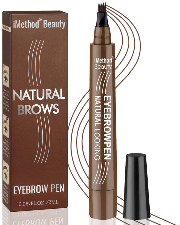 iMethod Eyebrow Pen Upgrade Eyebrow TattooPen Eyebrow Makeup Long Lasting Waterproof and Smudgeproof Dark Brown