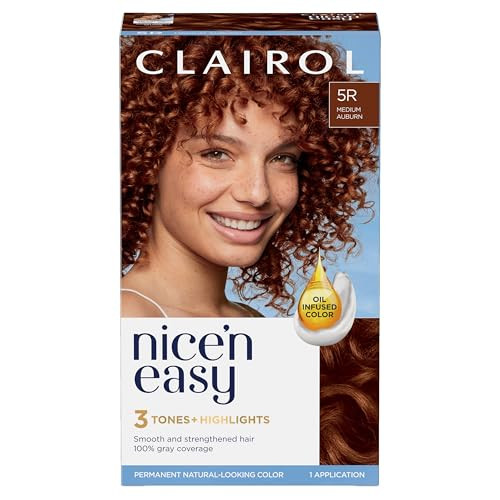 Clairol Nicen Easy Permanent Hair Dye 5R Medium Auburn Hair Color Pack of 1