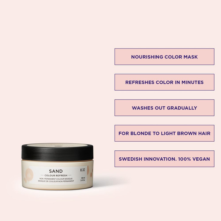 Maria Nila Colour Refresh Sand 34 Fl Oz Sand Hair Mask SemiPermanent Pigments 100 Vegan SulfateParaben free