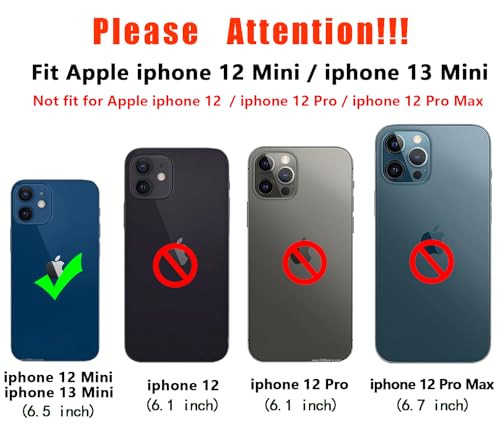 for iPhone 12 Mini Case & iPhone 13 Mini Case with Slide Camera Cover HD Screen Protector [Military Grade 16ft. Drop Tested] Magnetic Ring Kickstand