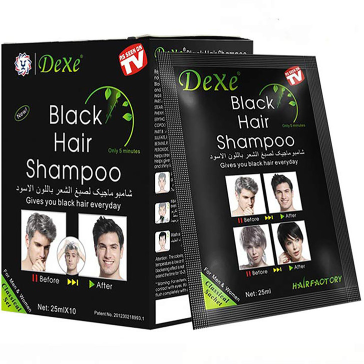 Instant Hair Dye Hair Color Shampoo SemiPermanent Hair Shampoo 10BagBox black