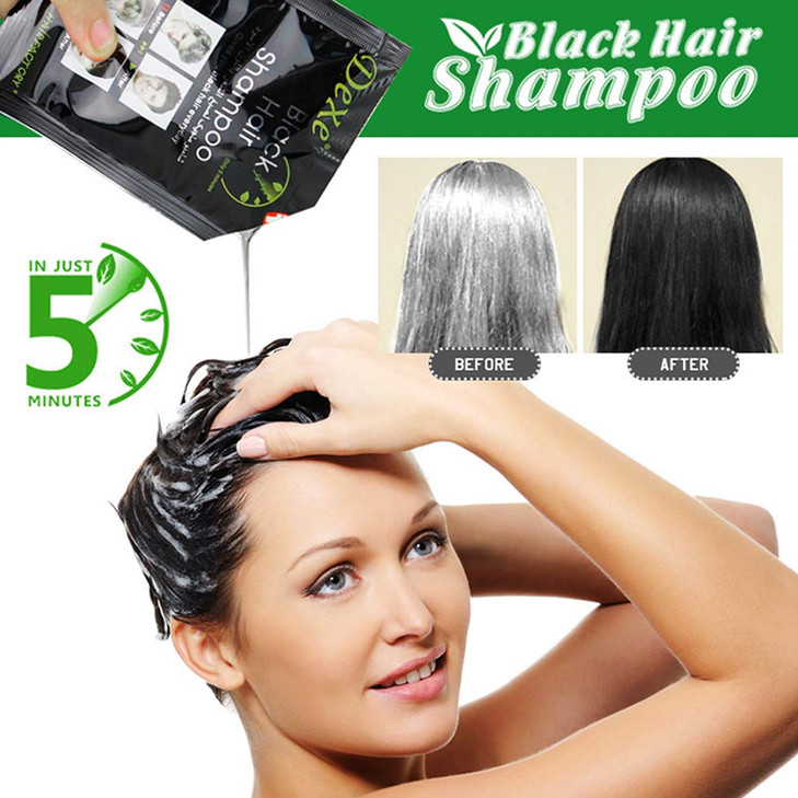 Instant Hair Dye Hair Color Shampoo SemiPermanent Hair Shampoo 10BagBox black