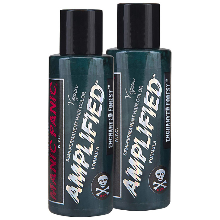 MANIC PANIC Enchanted Forest Hair Color Amplified 2PK SemiPermanent Hair Dye Deep Teal Green With Blue Undertones For Da
