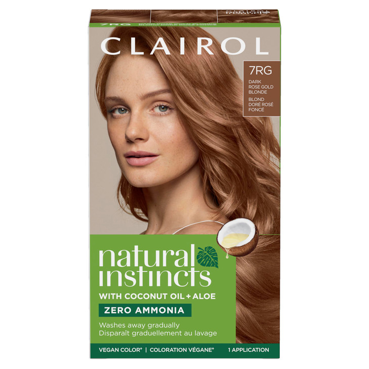 Clairol Natural Instincts DemiPermanent Hair Dye 7RG Dark Rose Gold Blonde Hair Color Pack of 1