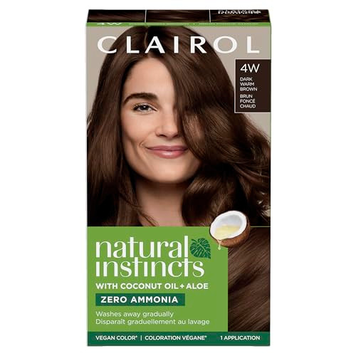 Clairol Natural Instincts DemiPermanent Hair Dye 4W Dark Warm Brown Hair Color Pack of 1