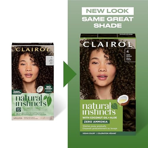 Clairol Natural Instincts DemiPermanent Hair Dye 4W Dark Warm Brown Hair Color Pack of 1