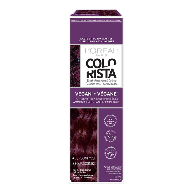 LOreal Paris Colorista SemiPermanent Hair Color For Brunettes Burgundy