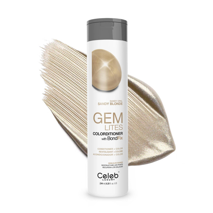 Celeb Luxury Gem Lites Sandy Opal Colorditioner Color Depositing Conditioner with Bondfix Bond Rebuilder Semi Permanent